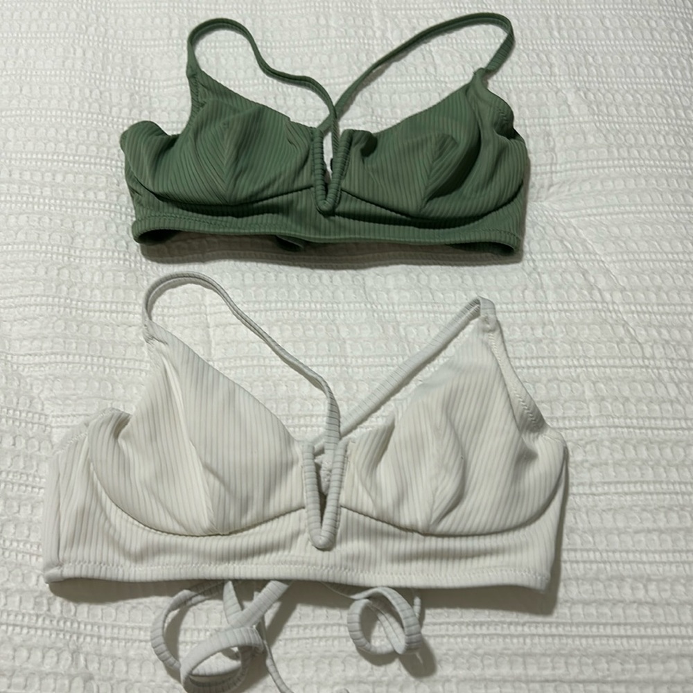2 bathing suit tops